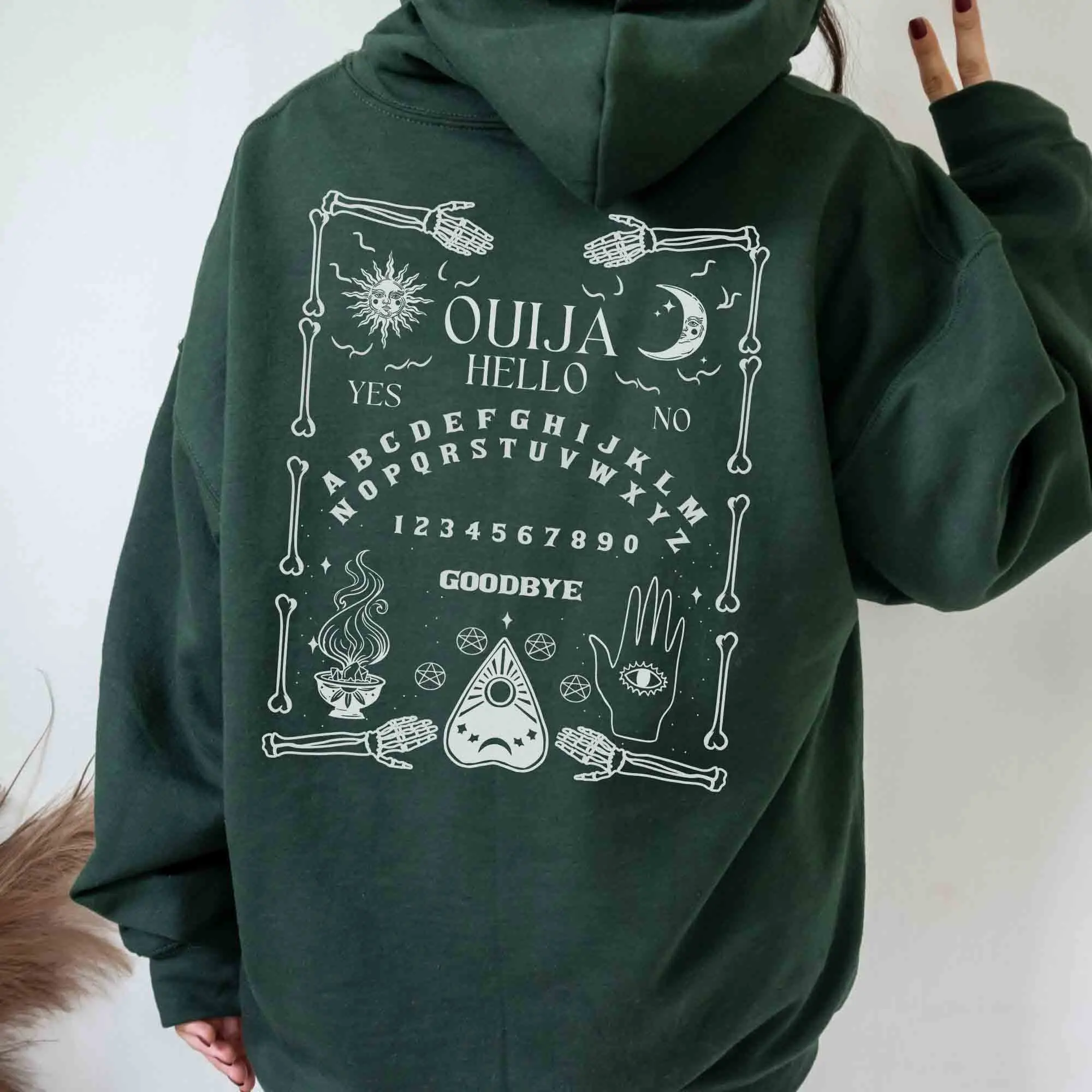 Retro ouija board hoodie, Occult clothing, Witchy sweatshirt, Halloween hoodie, Celestial clothing, Cute Fall clothing, Gothic style hoodie
