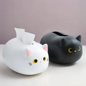 Cute Cat Napkin Holder, Decorative Kitchen Bathroom Living Room Organizer, Cat Design, Stable Base, Perfect Gift for Cat Lovers, Tissue Box