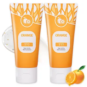 Orange Exfoliating Gel Scrub for Face and Body, Peeling Gel Cleanser Cosmetic, Deep Clean Pores, Remove Blackheads & Moisturize Skin for All Types Skin, Cleansing scrubby (2PCS)
