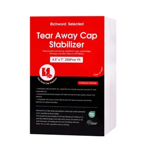 Tear Away Embroidery Machine Cap Stabilizer Backing Sheet Package 3.2oz 4.5in*7in*250pcs