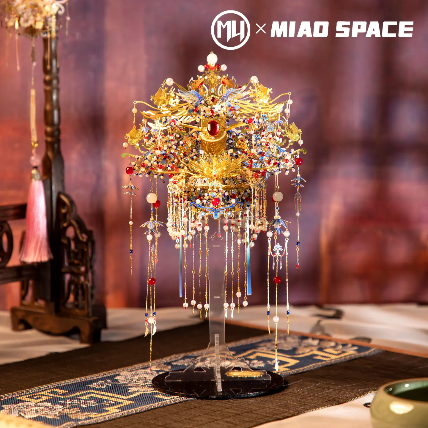 MU Phoenix Dance Crown Alloy 3D Metal Puzzle, Handmade DIY Educational Brain Teaser, Decorative Desktop Office Piece, Game Gift for Girlfriend's Birthday, Multicolor Collector's Edition, Decorative 3-D Puzzles