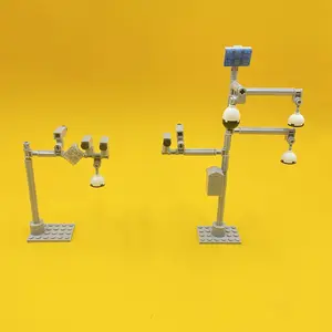 City Traffic Intersection Building Blocks, Solar Camera Monitoring Sky Eye Traffic Speed Pole Toy Model, Road Monitoring Camera, Traffic Speed Pole