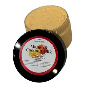 Foaming Sugar Soap Scrub for Body Care, Moisturizing, Exfoliate, & Gentle with Jojoba, Vitamin E & Coconut Oil Moisture Blend