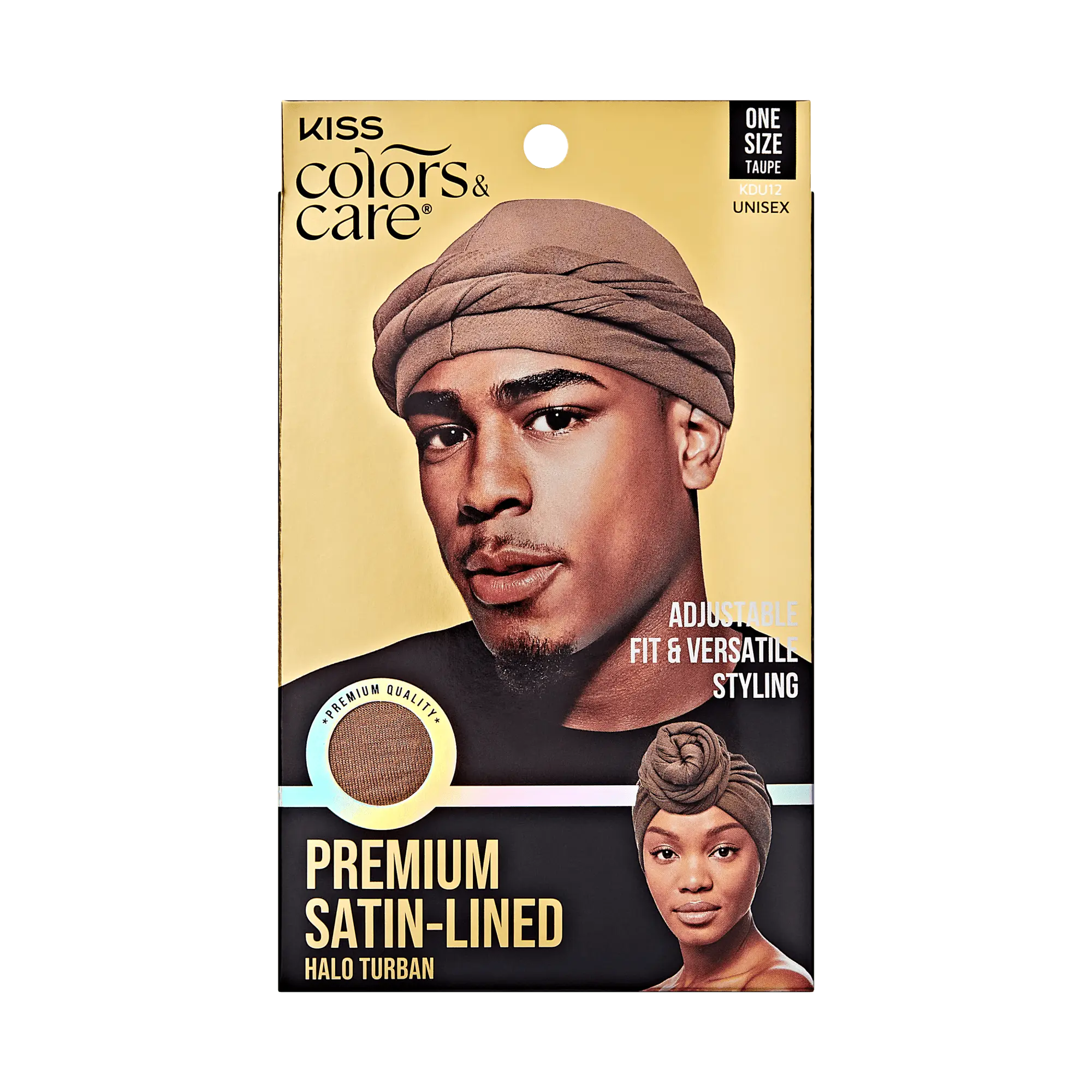 Kiss Colors & Care Premium Satin-Lined Halo Turban - Taupe | Hair Turban, Hair Accessories