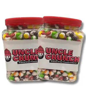 TWO JUMBO TUBS OG Rainbow Crunchies Freeze-Dried Candy Snack Sweet