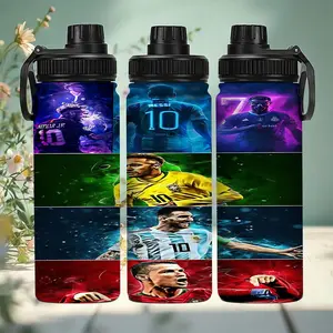 1pc 20oz Stainless Steel Water Bottle The Greatest Trio in Modern Football Messi, Ronaldo, Neymar, Perfect for Hot and Cold Drinks, Durable Travel Fitness Bottle for Outdoor Use