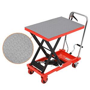 GARVEE Hydraulic Lift Table Cart 500lbs, Lift Table Capacity 28.5 Inch Lifting Height, Manual Single Scissor with 4 Wheels and Non-Slip Pad Thickness 3mm for Material Handling and Transportation GARVEE Hydraulic Lift Table Cart 500lbs, Lift Table Capacity 28.5 Inch Lifting Height, Manual Single Scissor with 4 Wheels and Non-Slip Pad Thickness 3mm for Material Handling and Transportation