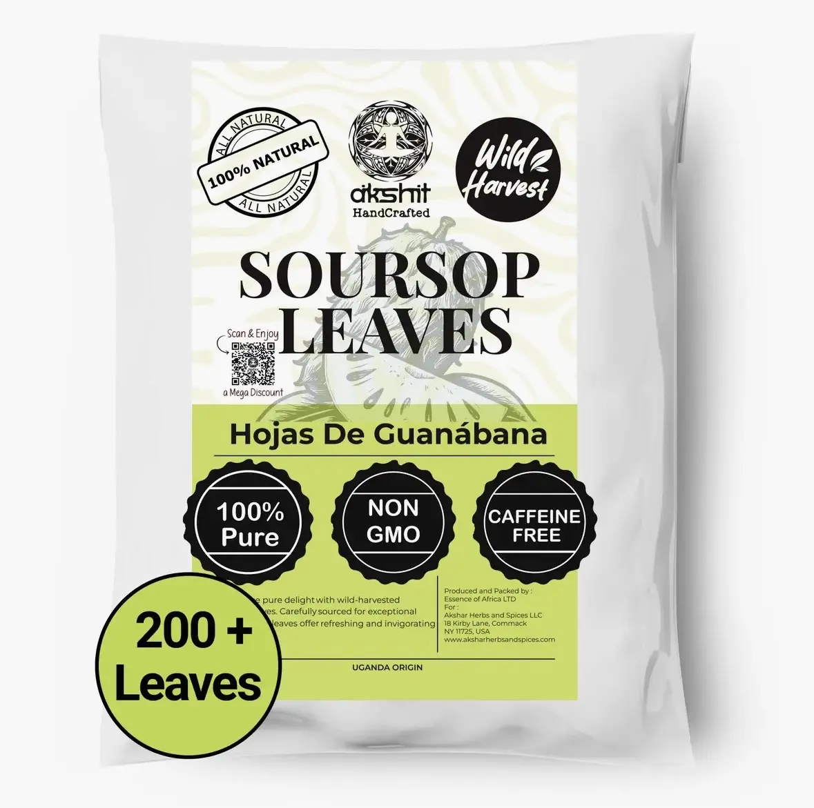 Akshit Soursop Leaves, Hojas De Guanabana Dried Graviola Leaf, Fey Corossol, Corossol Leaves