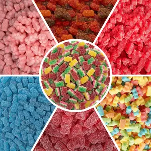 RICH & RICHERS Build Your Own 1LB Gummy Bear Mix - Pick 2 Gourmet Flavors Sweet Sour Spicy Gummies TikTok Viral Candy Mix Snack Bonbon - Cherry Watermelon Blue Raspberry Cinnamon Orange Green Apple - Jelly