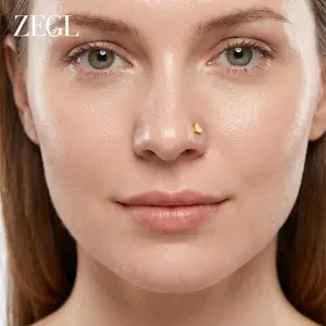 zengliu Tiny Gold Heart Nose Stud & Sparkly Crystal Nose Ring | Hypoallergenic 20G Piercing Jewelry for Women | Minimalist Daily Accessory