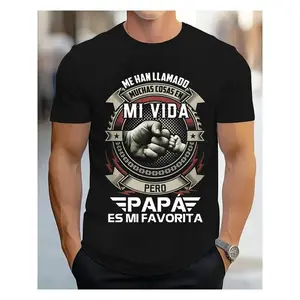 Papá Es Mi Favorita T-Shirt, Spanish Graphic Tee, Father's Day Gift Shirt for Latino Dads, Cool Fist Bump Design, Casual Fit for Men