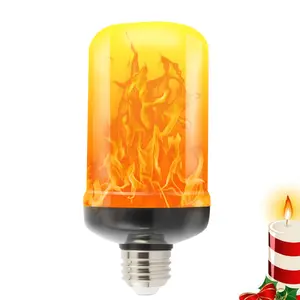 1/2PACK LED Flame Light Bulbs, 4 Modes Flickering Light Bulbs with Upside Down Effect, E26 Base Flame Fire Lights Bulb for Christmas Decor Porch Outdoor Indoor Home