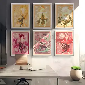 Game G-Genshin I-Impact Anime Retro style Poster HD Waterproof Art Poster for Home, Bar & Café Decor | Fade-Resistant, Non-Sticky, Vibrant DIY Wall Print Perfect Decorative Poster for Office & Living Room Decoration