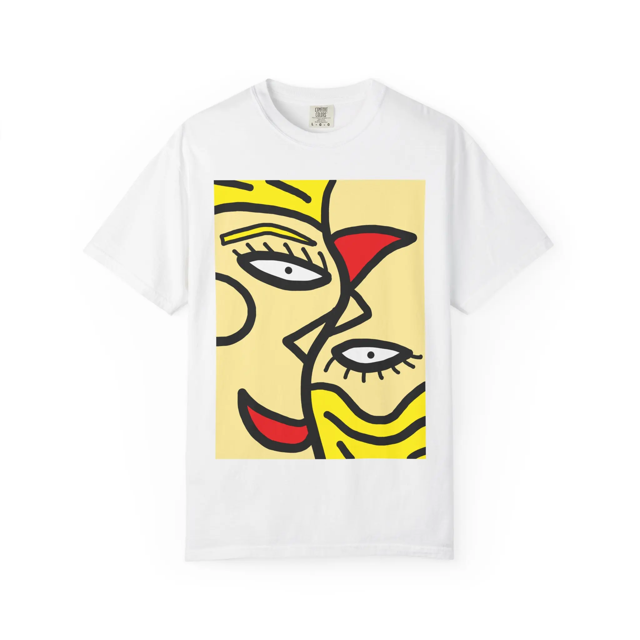 Pop Art Sun and Moon Faces T-shirt | Abstract Retro Illustration