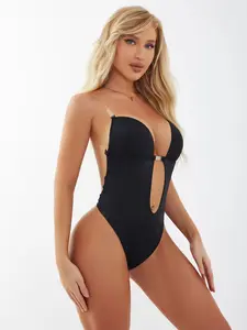 Sexy Seamless Backless Body Shaper With Sheer Straps Push Up Corset Bra Bodysuit Adjustable Comfort Womenswear Elegance Fit