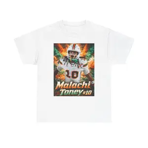 Malachi Toney #10 “Canes Explosion” Graphic Tee – Miami Football Streetwear Shirt