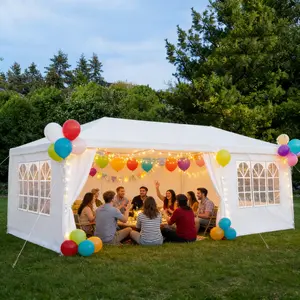 10x20/30ft Outdoor Canopy Tent w/Removable Sidewalls, Waterproof Party Tent Gazebo, Outdoor Canopy for Parties, Weddings & Gatherings, White,Summer Vibes