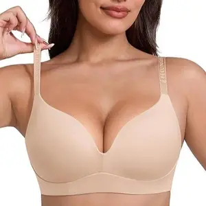 FeelinGirl Wireless Bras Comfortable Push Up Bra Full Support Lift Bralette Seamless T-shirt Bras