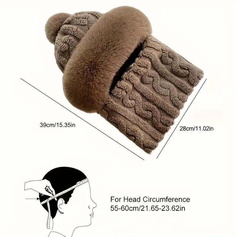 Women's winter hat and scarf 2025 new style plus velvet thickened cycling windproof and cold-proof electric car warm pullover hat