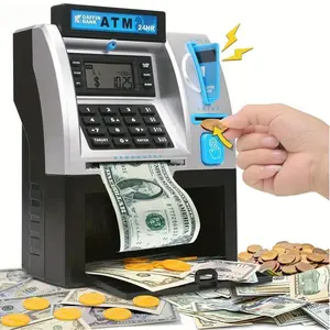 New Kids' ATM Piggy Bank with Debit Card, Coin Recognition, and Balance Tracking for Fun Money Learning