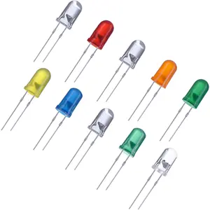 100 Pcs Clear LED Light Emitting Diodes Bulb LED Lamp, 5 mm (10 Colors)