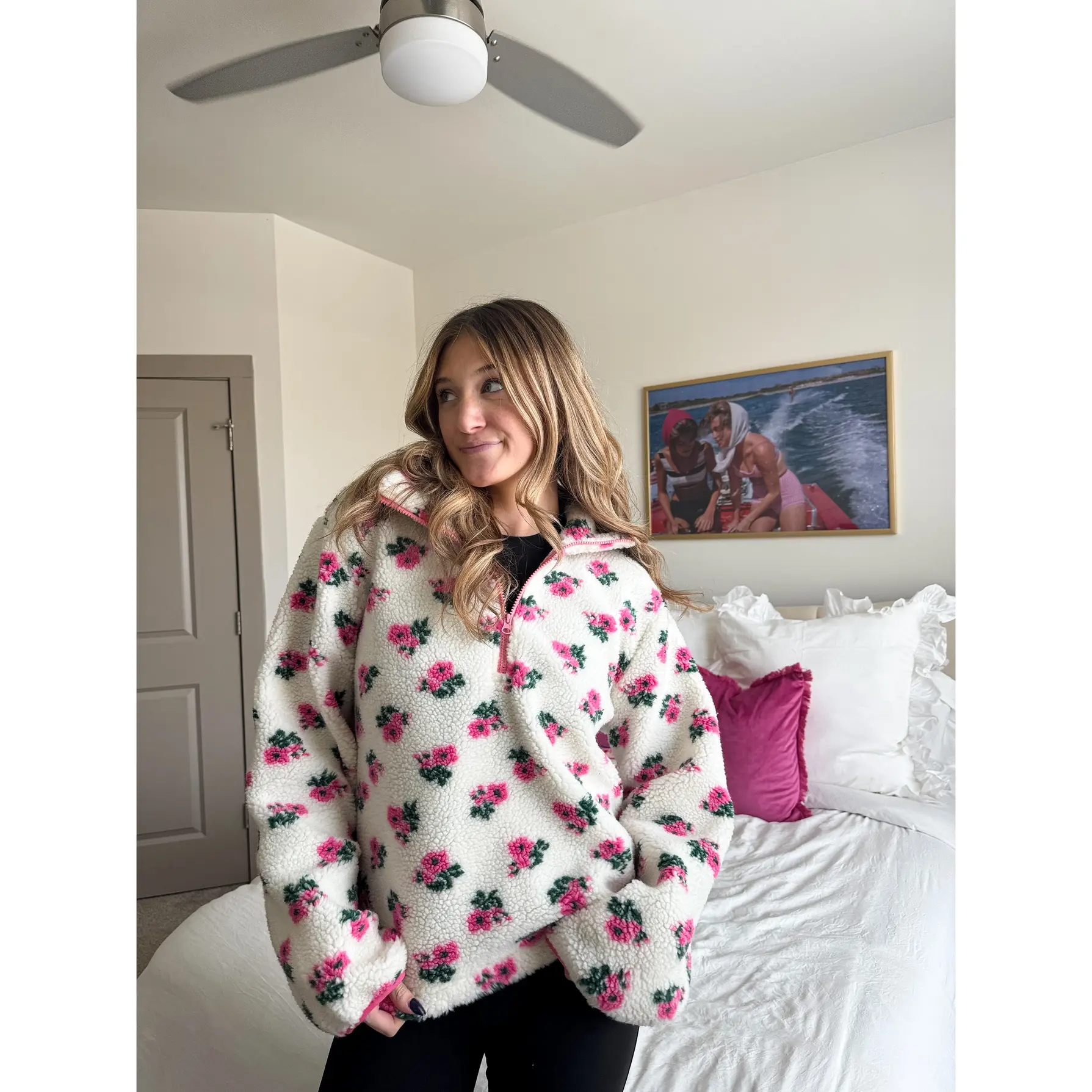 Pink Petals Sherpa Pullover