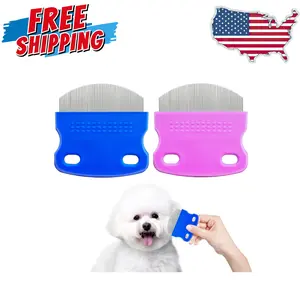 2 Pack Professional Eye Comb For Pets, Stainless Steel Tear Stain Remover