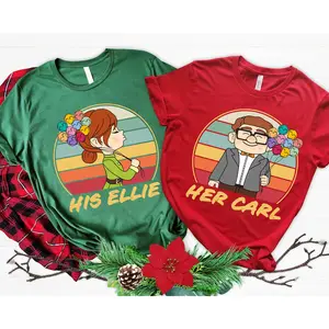 You can inbox the others color in Color Chart- Vintage CArtoon Up Carl and Ellie Balloon Mouse Ears Shirt, Couple Valentine's Day Tee, Family Matching Shirt