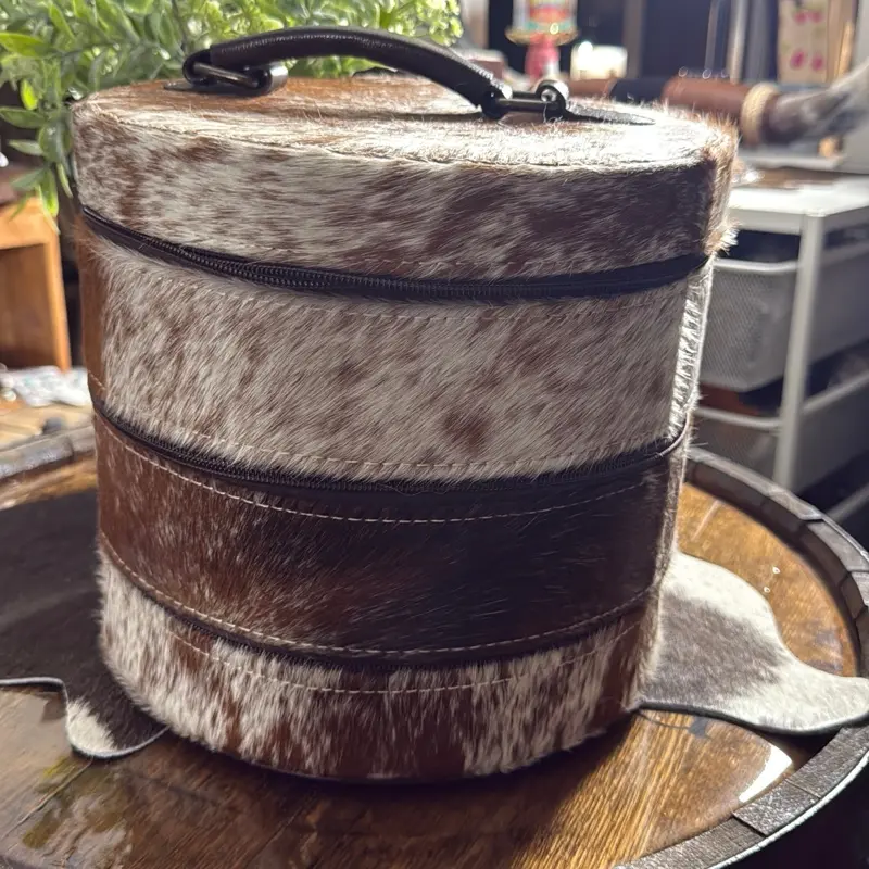 3-Tier Cowhide Jewelry Box