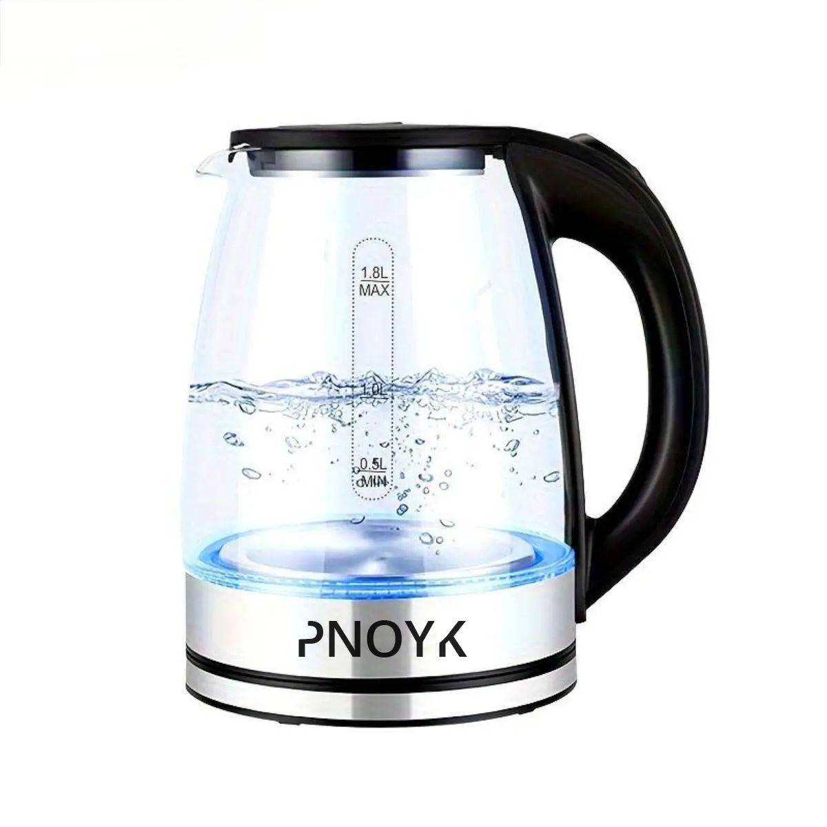 Electric Glass Kettle 2.0L 1500W Fast Boil Water Boiler for Coffee & Tea Borosilicate Glass Easy-Clean Wide Mouth Auto Shut-Off LED Light Cool-Touch H