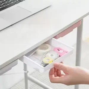 1Pcs，Under Desk Hidden Drawer - Space-Saving Storage Box, No-Drilling Installation, Student Desk Organizer, Office Desktop Expander