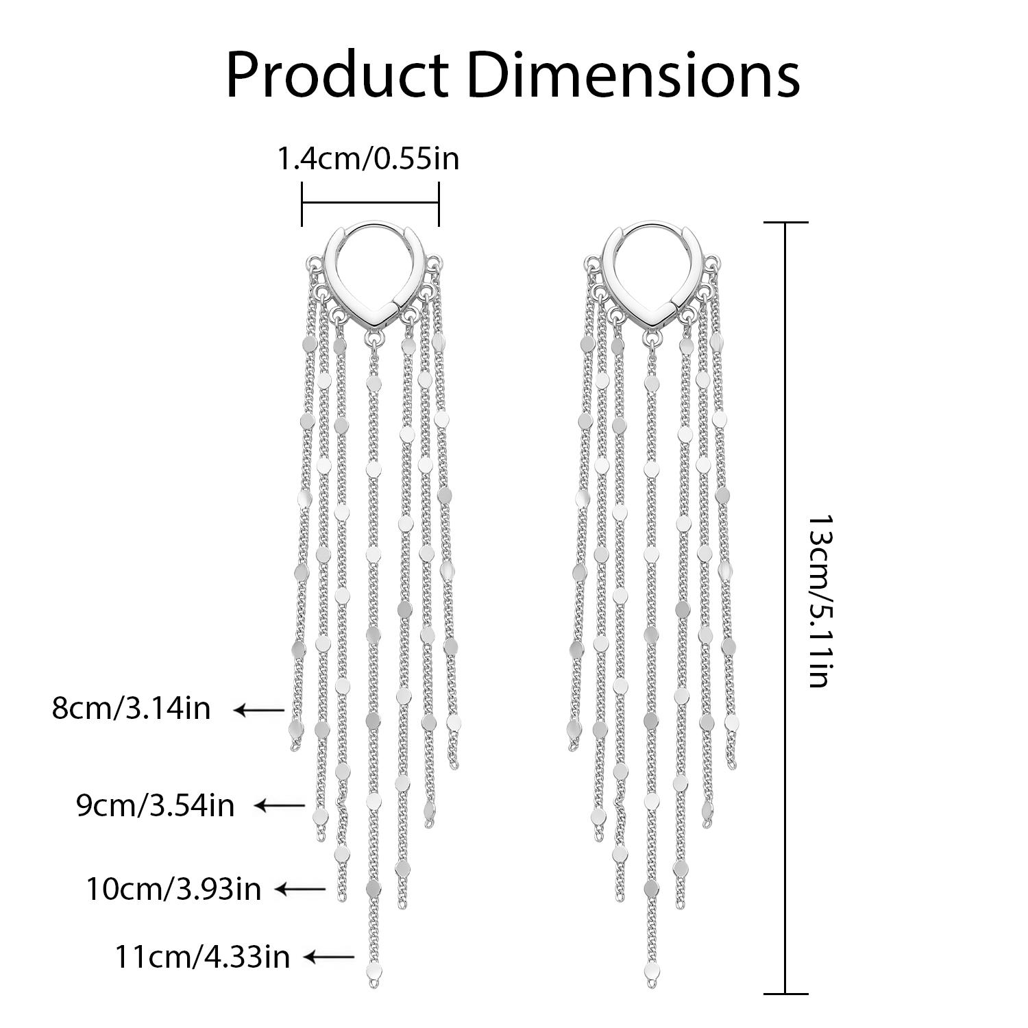 Women's 2Pcs Plated Metal Long Chain Threaded Tassel Earrings - Hypoallergenic, Lightweight Statement Jewelry for Bride Party, Ideal Mother's Day Gifts