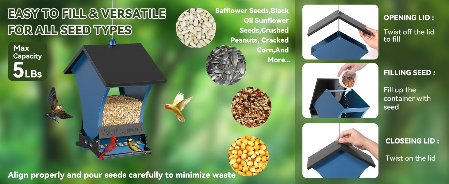 Wildpark 2 PACK Squirrel-Proof Bird Feeders – Durable, Vibrant Orange, Perfect for Cardinals & Chickadees – Ideal Gift for Bird Lovers, Moms & Grandmas