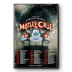 SALE! Motley Crue Carnival of Sins Tour Poster Print 2025 Tesla Extreme