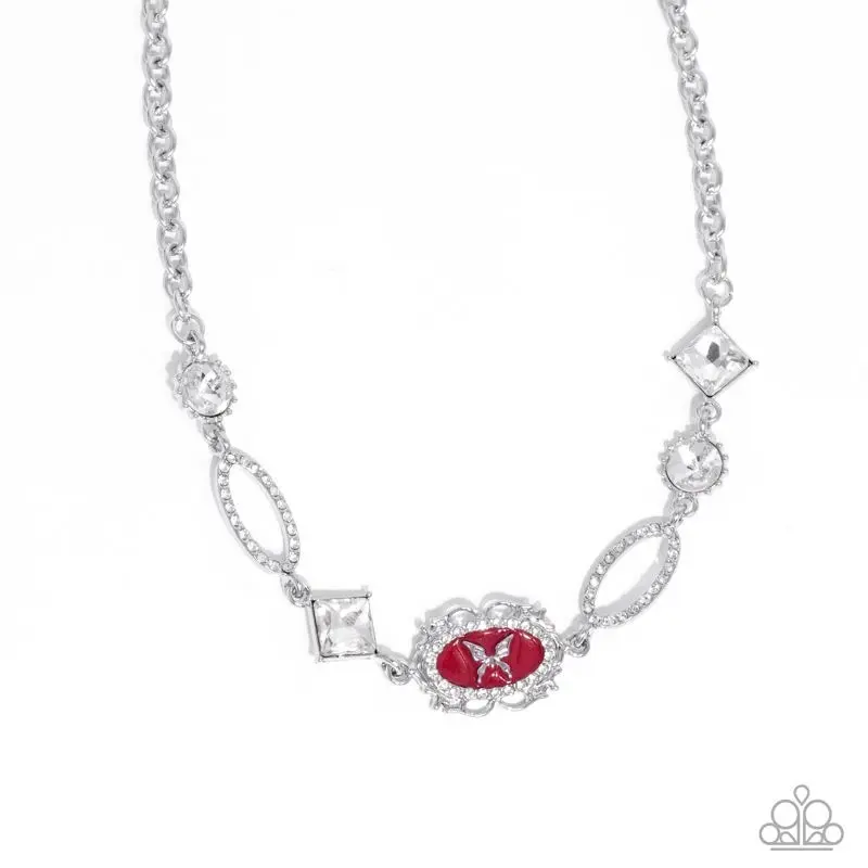 Paparazzi Aerial Approval Red Necklace for Women