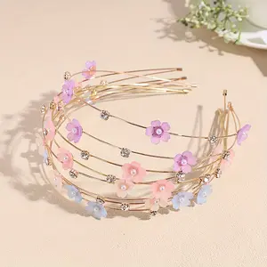 Sweet Headband Cherry Blossom Flower Thin Edge Alloy Headband New Style Headdress Simple Versatile Hairpin for Female Lightweight Comfortable Wear