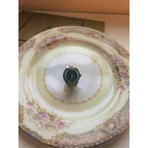 Silver and Black Watch Ring