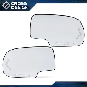 CROSSDESIGN Mirror Glass Turn Signal Heat Fit For 2003-07 Chevy GMC Cadillac Left & Right CROSSDESIGN Mirror Glass Turn Signal Heat Fit For 2003-07 Chevy GMC Cadillac Left & Right