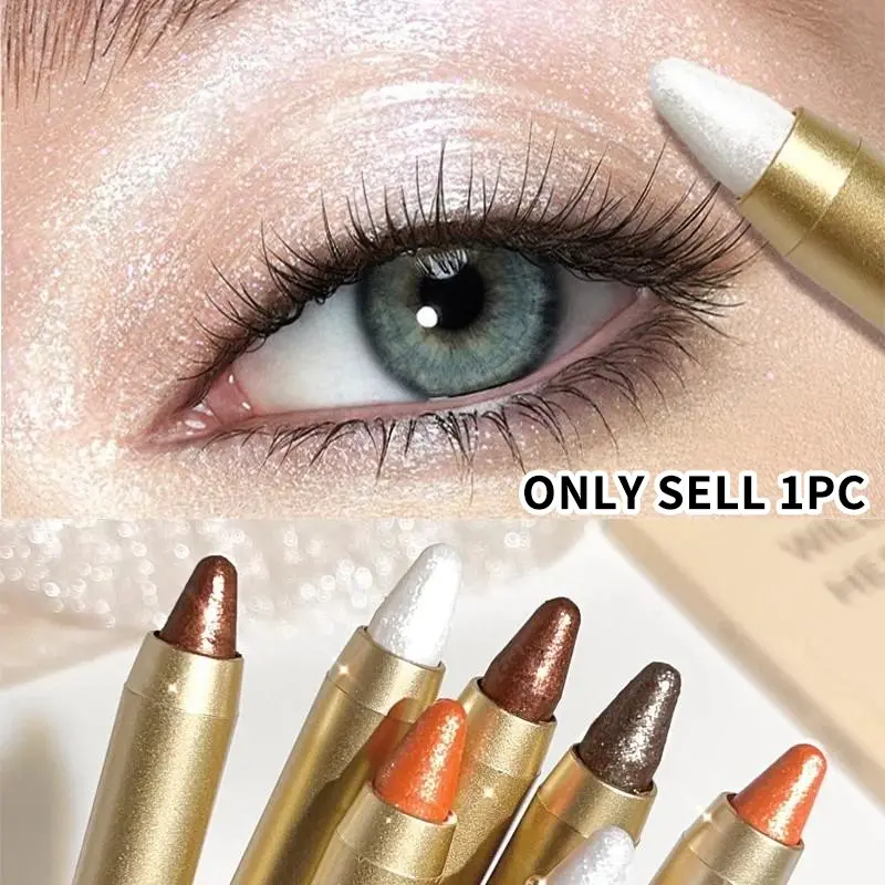 Long-lasting long-lasting shining eyeshadow pen, single-pack waterproof glitter and matte eyeshadow pen, high saturation eyeshadow stick, colorful eye makeup products, beauty supplies, Cosmetic, Eye Shadow Sticks