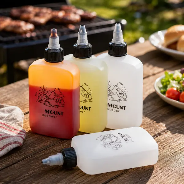 3 Pack Camping Oil Dispenser Bottles, 120ml Squeeze Condiment Bottles for Outdoor BBQ & Cooking