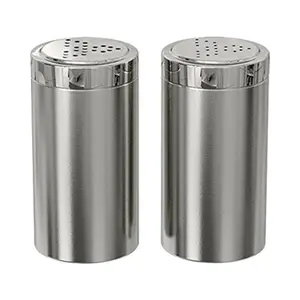 212 MAIN Jumbo Stainless Steel Salt and Pepper Shaker Set - Twister-Style Percussion Toy for Kitchen Gadgets, Utensils and Cooking Seasoning Play