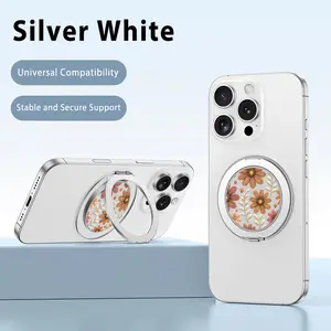 New The 360-degree Rotating Metal Ring Holder Floral Whimsy Pattern pattern for iPhone Phone Cases Models with Protection Against Drops and Shocks Back Cover Anti-slip For Daily Use