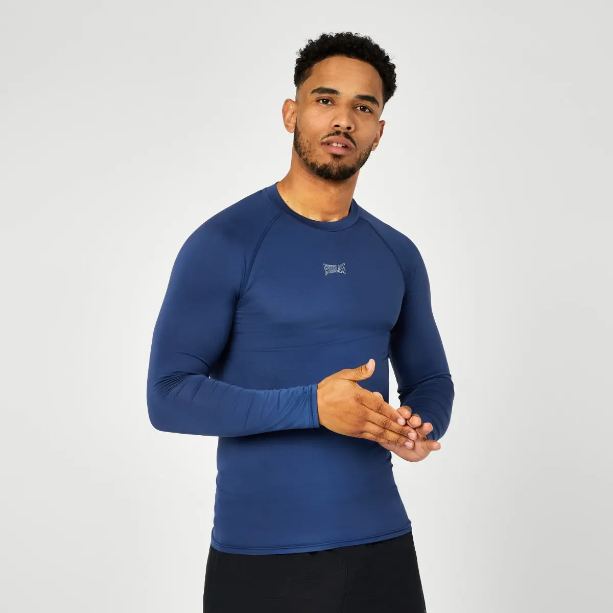 Men's Slim Fit Seamless Base Layer Activewear, Long Sleeve Round Neck Top with Breathable Sweat-Wicking Fabric for Training, Menswear