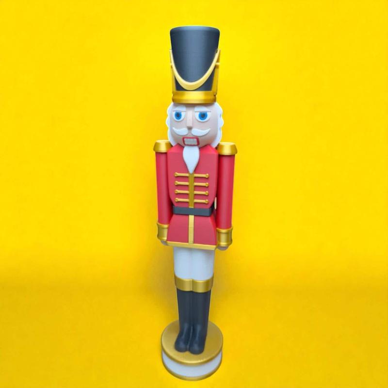 The Kit Kiln Classic Red & Black Chunkable Nutcracker - 3D Printed Plastic Figure for Christmas Decor & Gift Giving - Lightweight & Display Ready