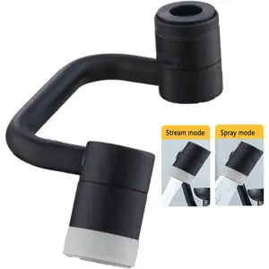 1080? Rotating Faucet Extender Aerator,Solid Brass Universal Splash Filter Faucet, Big Angle Swivel Faucet Aerator Sink Attachment,Dual-function 2-Flow Sprayer,Matte Black...