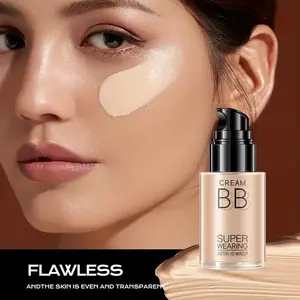 Perfect Flawless BB Cream Foundation - Moisturizing, primer, concealer, long-lasting wear, durable, natural look, lightweight matte formula, available in shades from ivory to natural, natural appearance suitable for all skin types