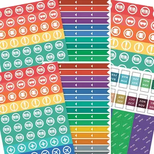 The Simple Elephant Stickers - Productivity Planner Stickers -  Fit with Planners, Journals, Agendas - Variety Pack with Calendar Tabs, Events, Flags - 6 Sheets - 392 Stickers