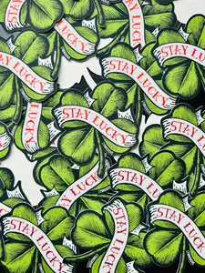 STAY LUCKY Hard Hat Sticker - LINEMAN decor, Hard Hat Sticker , Blue Collar deco , lucky charm decal