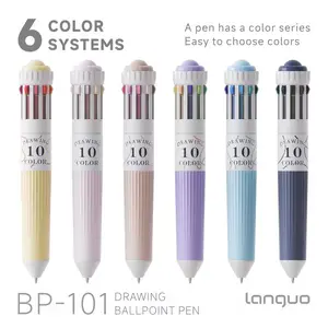 Blue Fruit 6-Pack, 10 Color Gel Pens Set, Kawaii Style Colored Ballpoint Pens, Fashion Writing Press Pens, Drawing Ballpoint Pens, Smooth Writing Pen