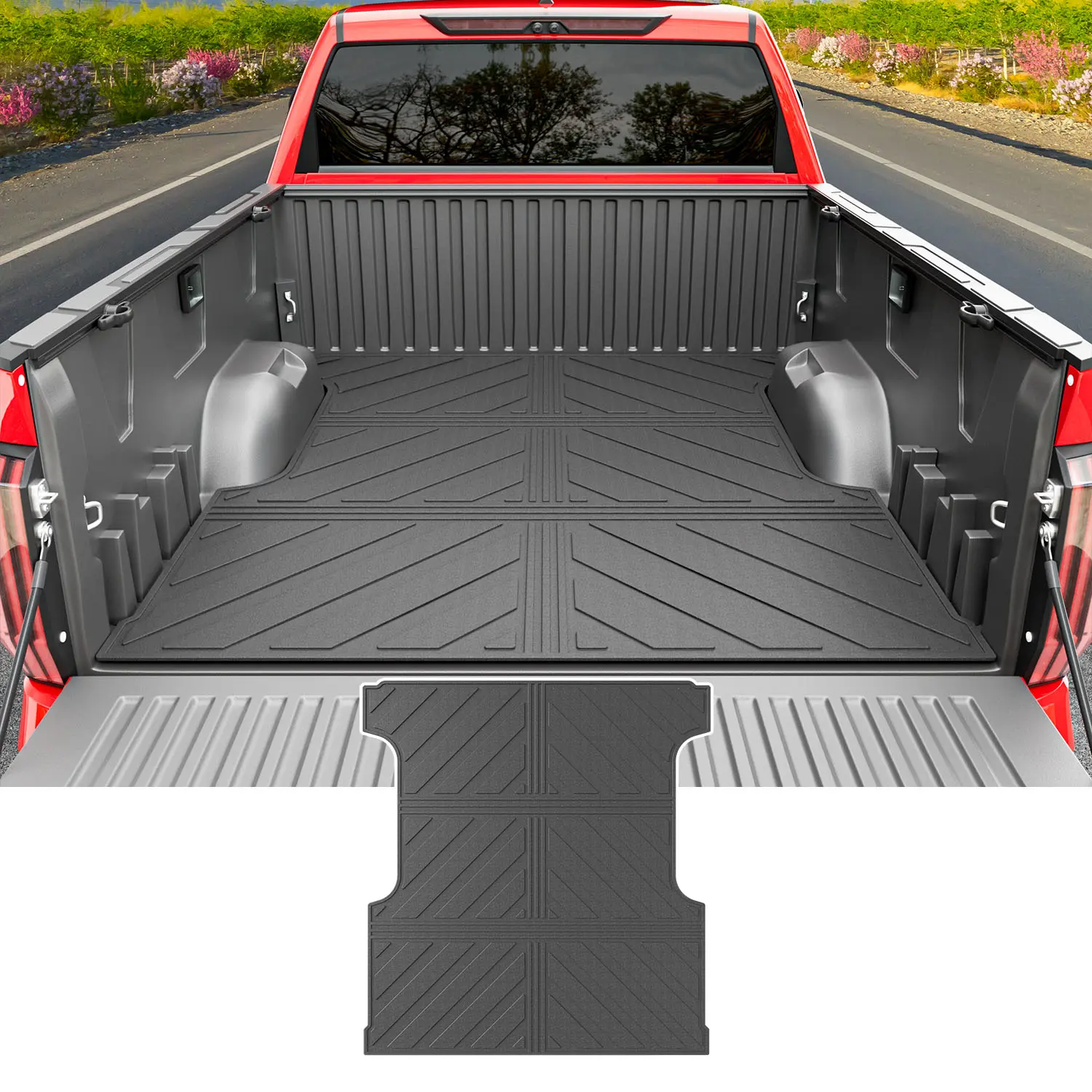 [Fits 22-26 Tundra 5.5 FT ] Truck Bed Mat Compatible with 2022-2026 Toyota Tundra 5.5 FT Truck Bed Liner Cargo Mat TPE Cargo Liner Replacement for 2022 2023 2024 2025 Toyota Tundra Accessories(Upgrade 5.5FT Bed Mat)